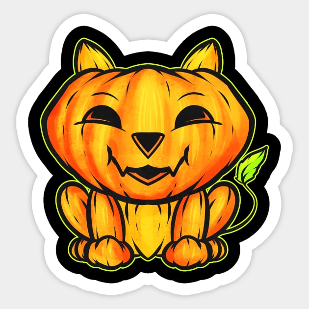 Pumpcat Pumpkin Cat Or Dog Halloween Sticker by SinBle